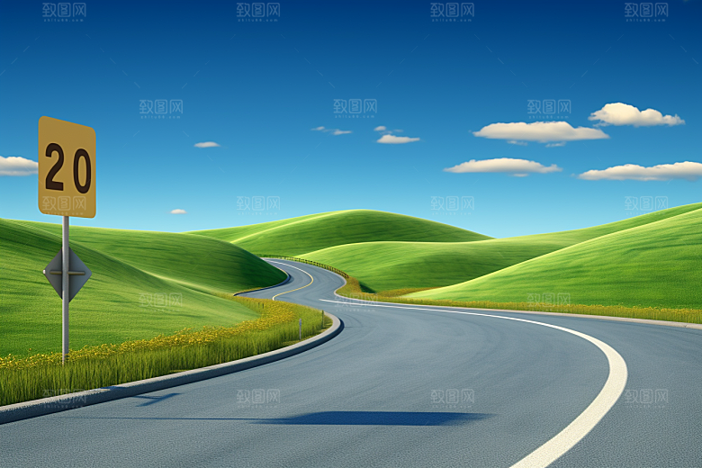 公路向天际线延伸旅游西部摄影图