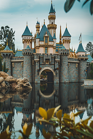 迪士尼乐园城堡主题乐园游乐场摄影图