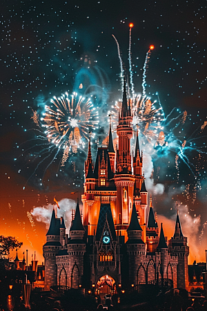 迪士尼乐园城堡高清童话摄影图