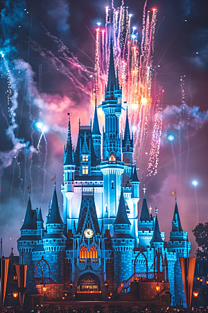 迪士尼乐园城堡美好唯美摄影图