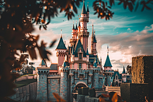迪士尼乐园城堡风光主题乐园摄影图
