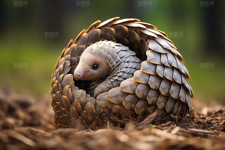 穿山甲自然生态摄影图