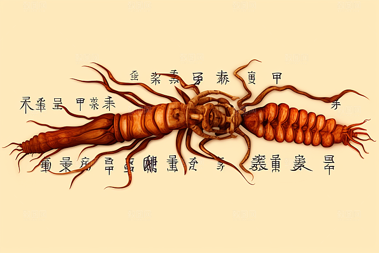 冬虫夏草养生中医插画
