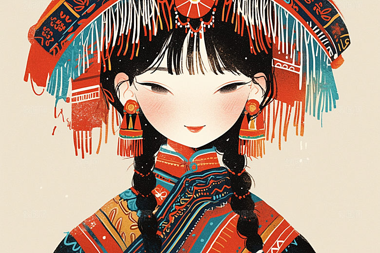 东方人物漫画唯美插画