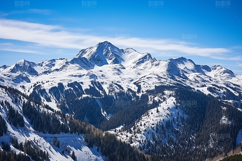 冬季雪山自然高海拔摄影图