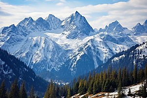 冬季雪山高清高山摄影图