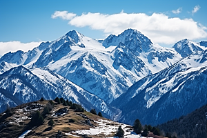 冬季雪山高海拔风光摄影图