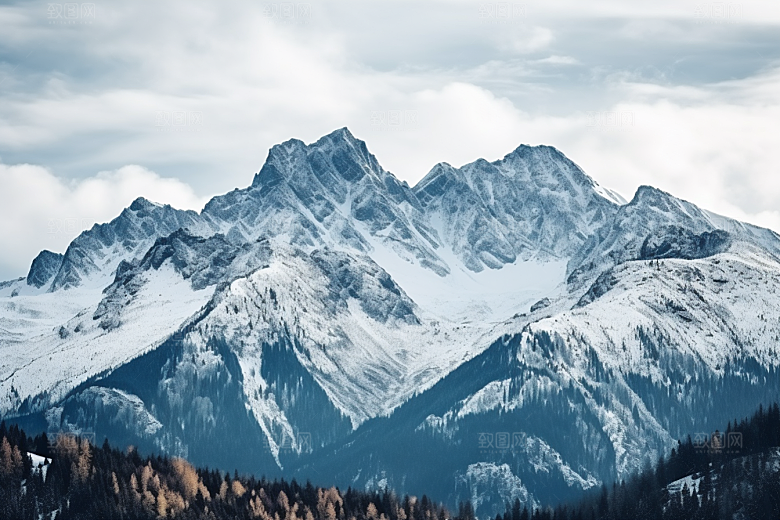 冬季雪山西藏景点摄影图