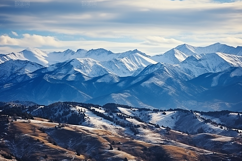 冬季雪山西藏高山摄影图