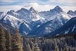 冬季雪山旅游高海拔摄影图