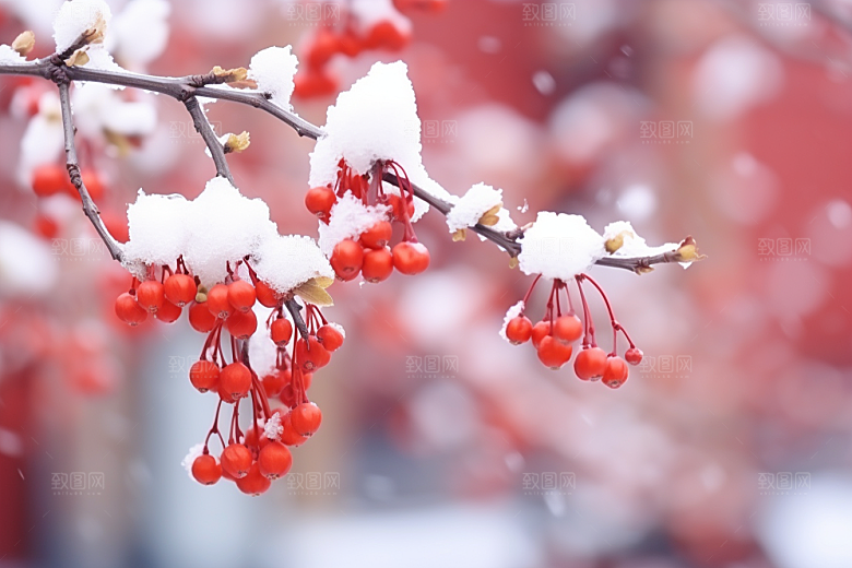 雪中腊梅环境顶级摄影图