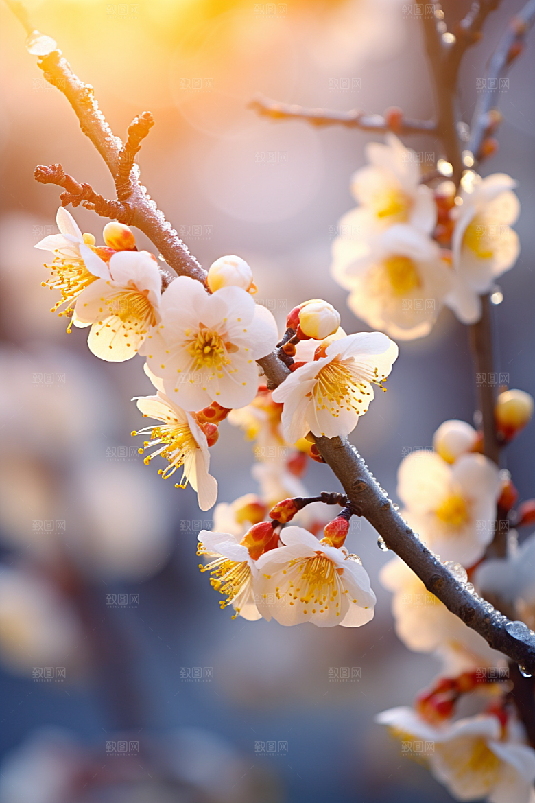 雪中腊梅高清芬芳摄影图