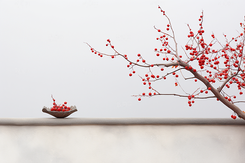 雪中腊梅环境高清摄影图