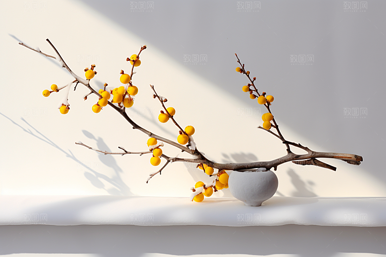 雪中腊梅冬天高清摄影图