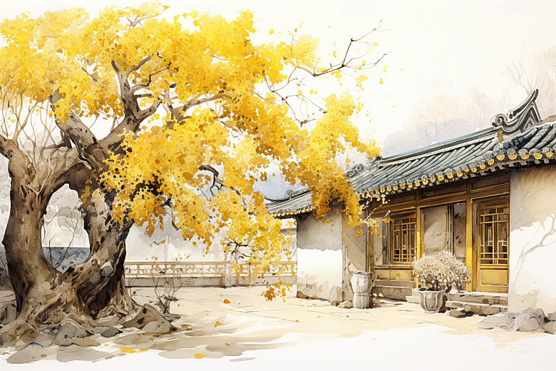 雪中腊梅梅花唯美摄影图