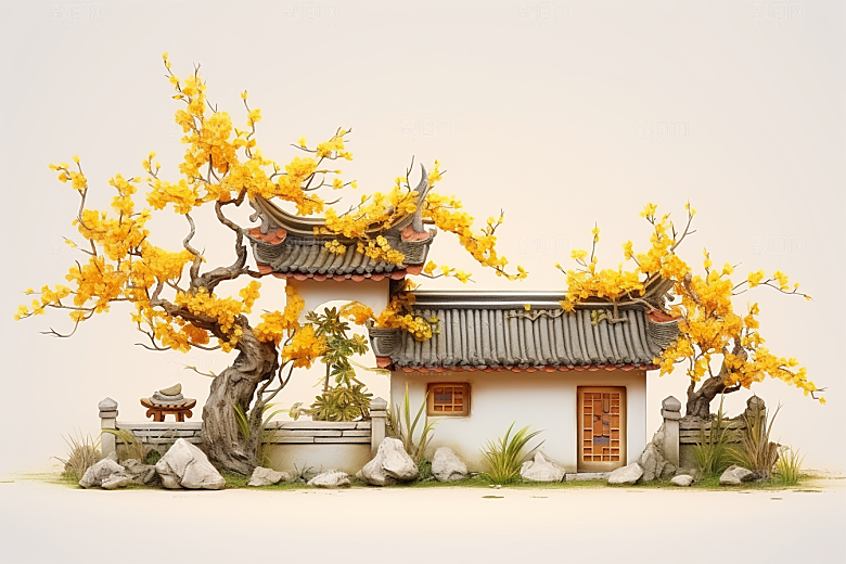 雪中腊梅芬芳花卉摄影图