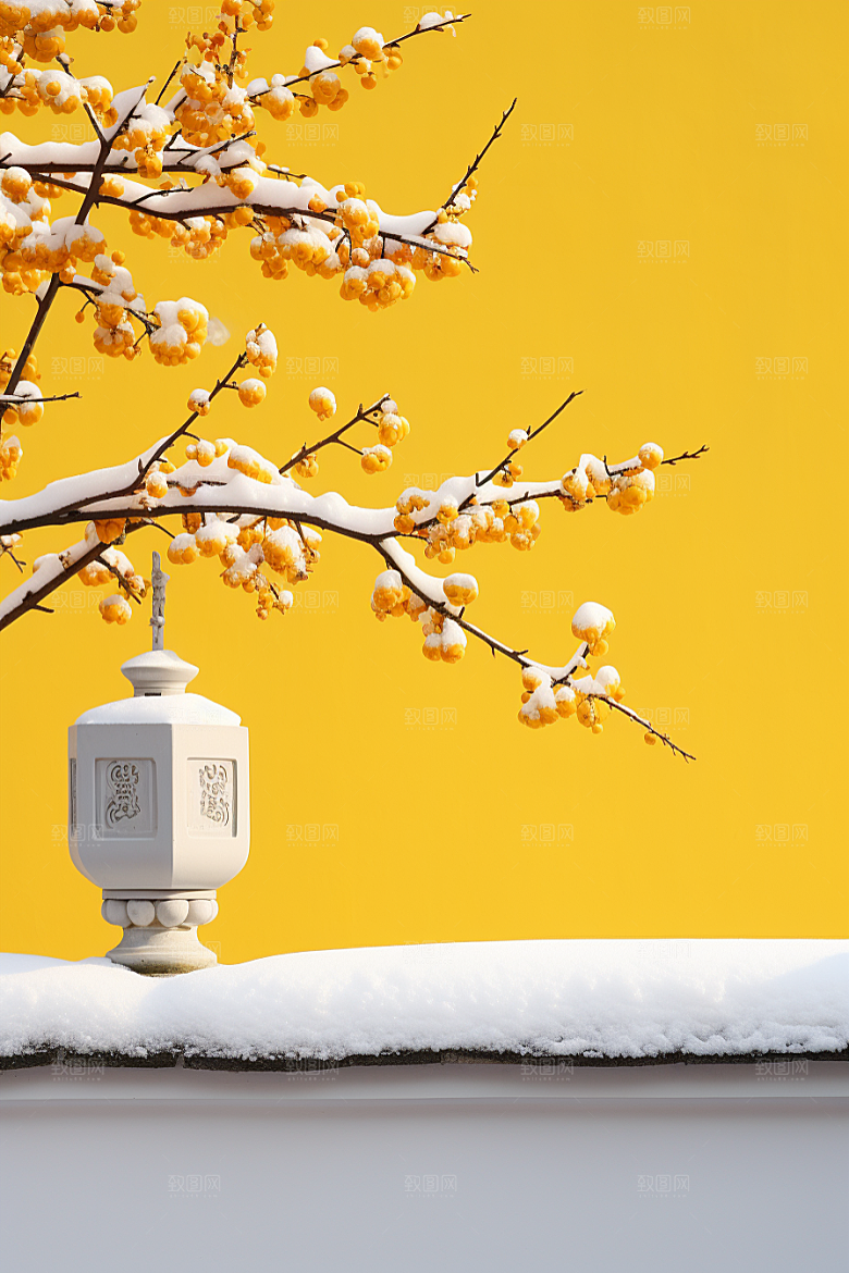 雪中腊梅顶级冬季摄影图