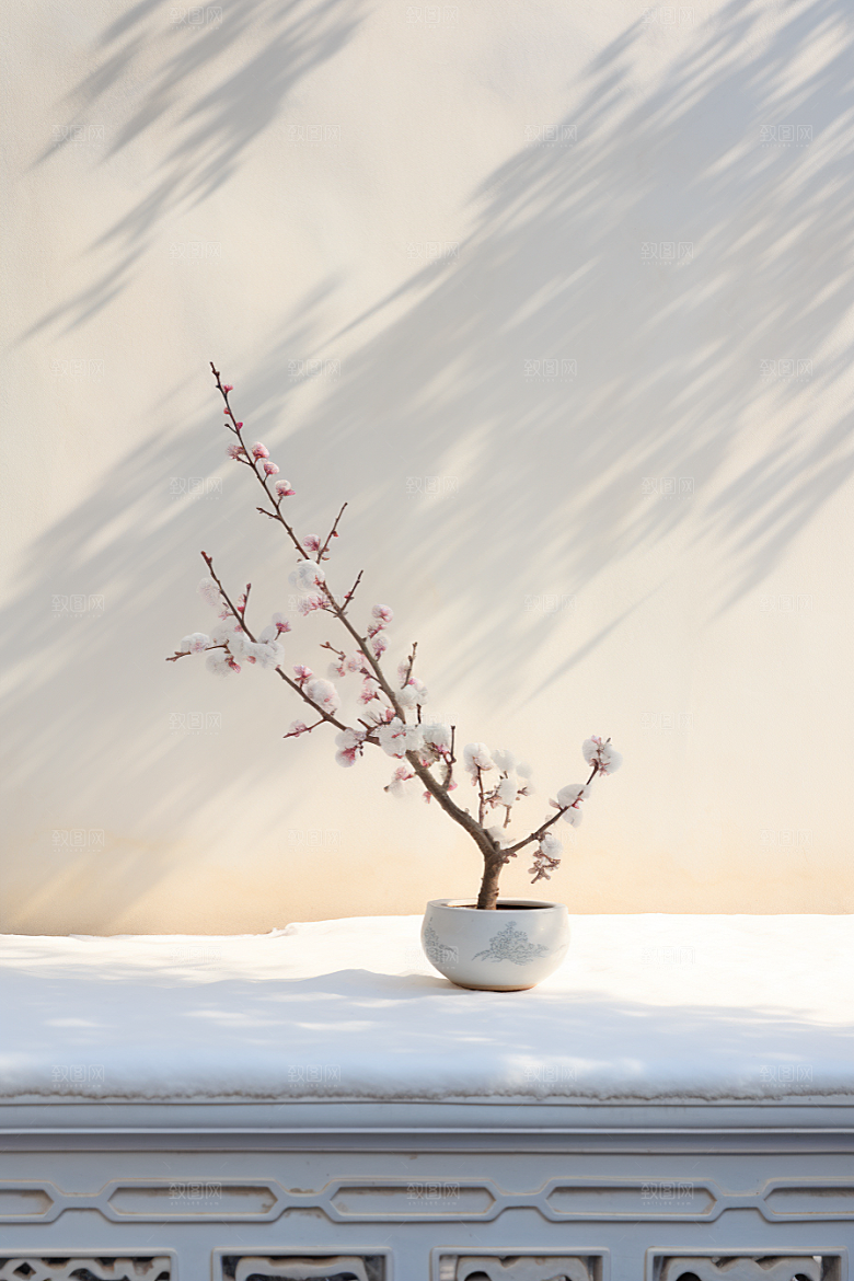 冬天腊梅花花卉传统摄影图
