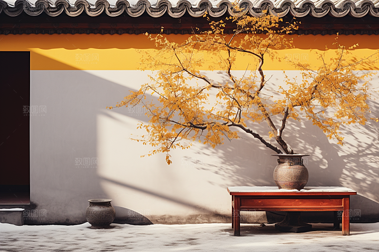 冬天腊梅花芬芳传统摄影图