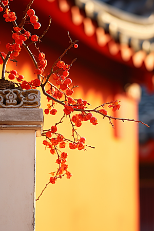 冬天腊梅花高清新中式摄影图
