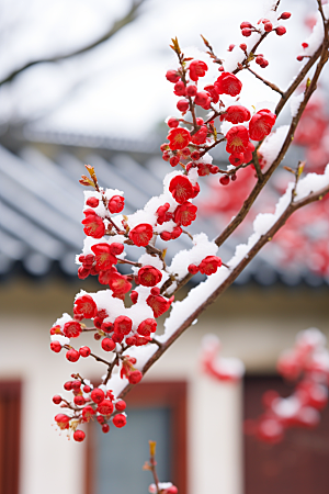 冬天腊梅花自然新中式摄影图