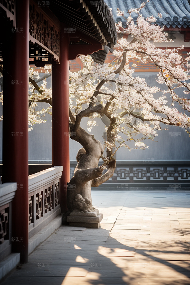 冬天腊梅花自然优雅摄影图