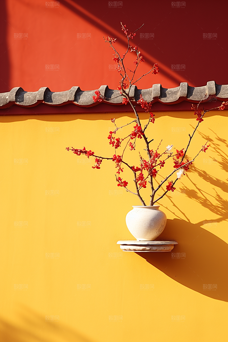 冬天腊梅花传统高清摄影图