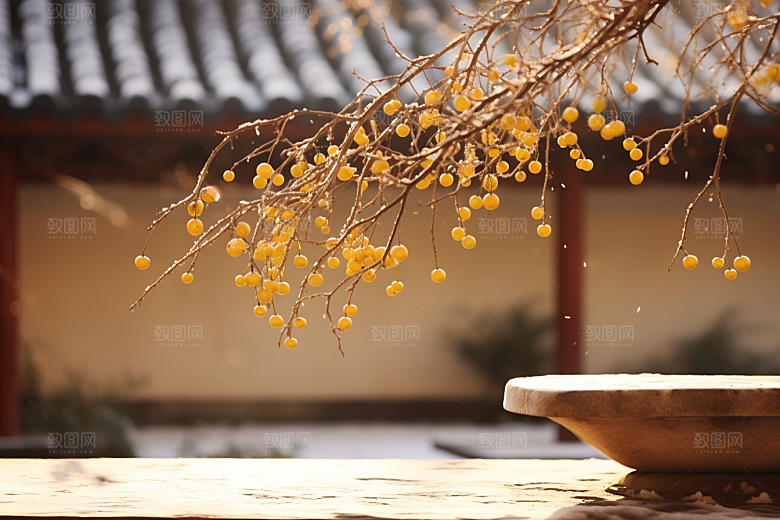 冬天腊梅花植物高清摄影图