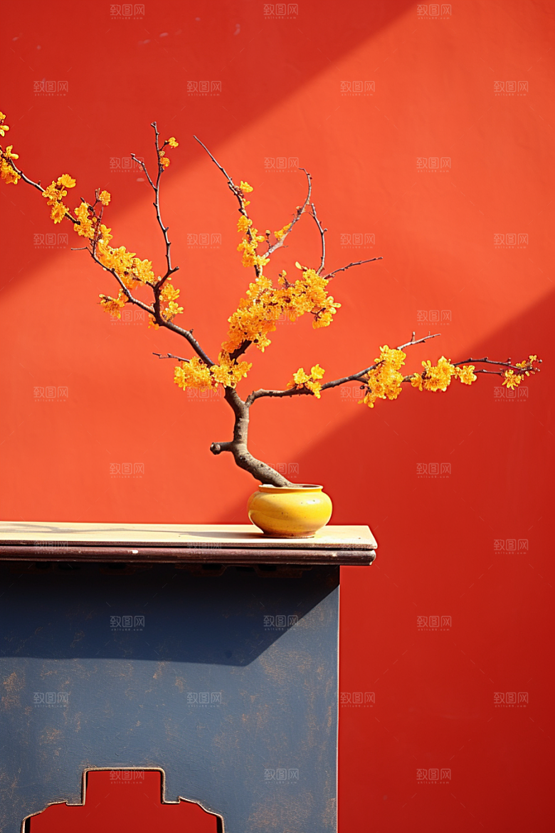 冬天腊梅花寒冷芬芳摄影图