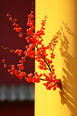 冬天腊梅花新中式植物摄影图