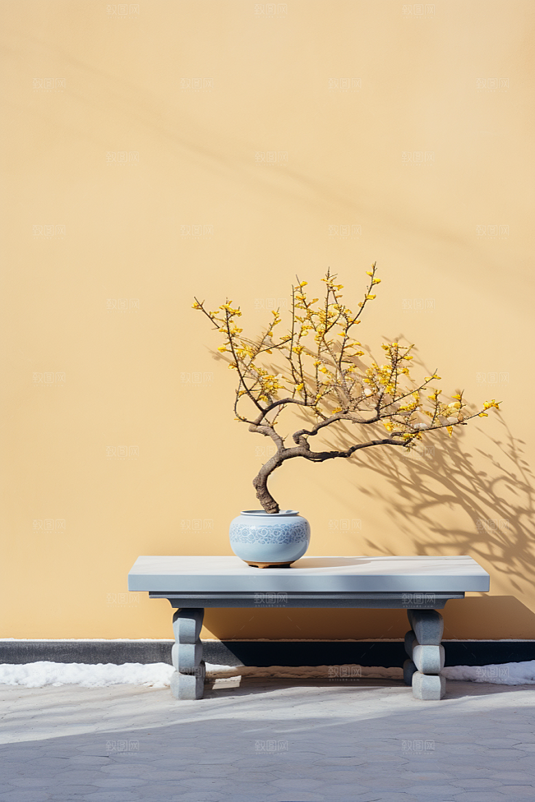 冬天腊梅花花卉芬芳摄影图