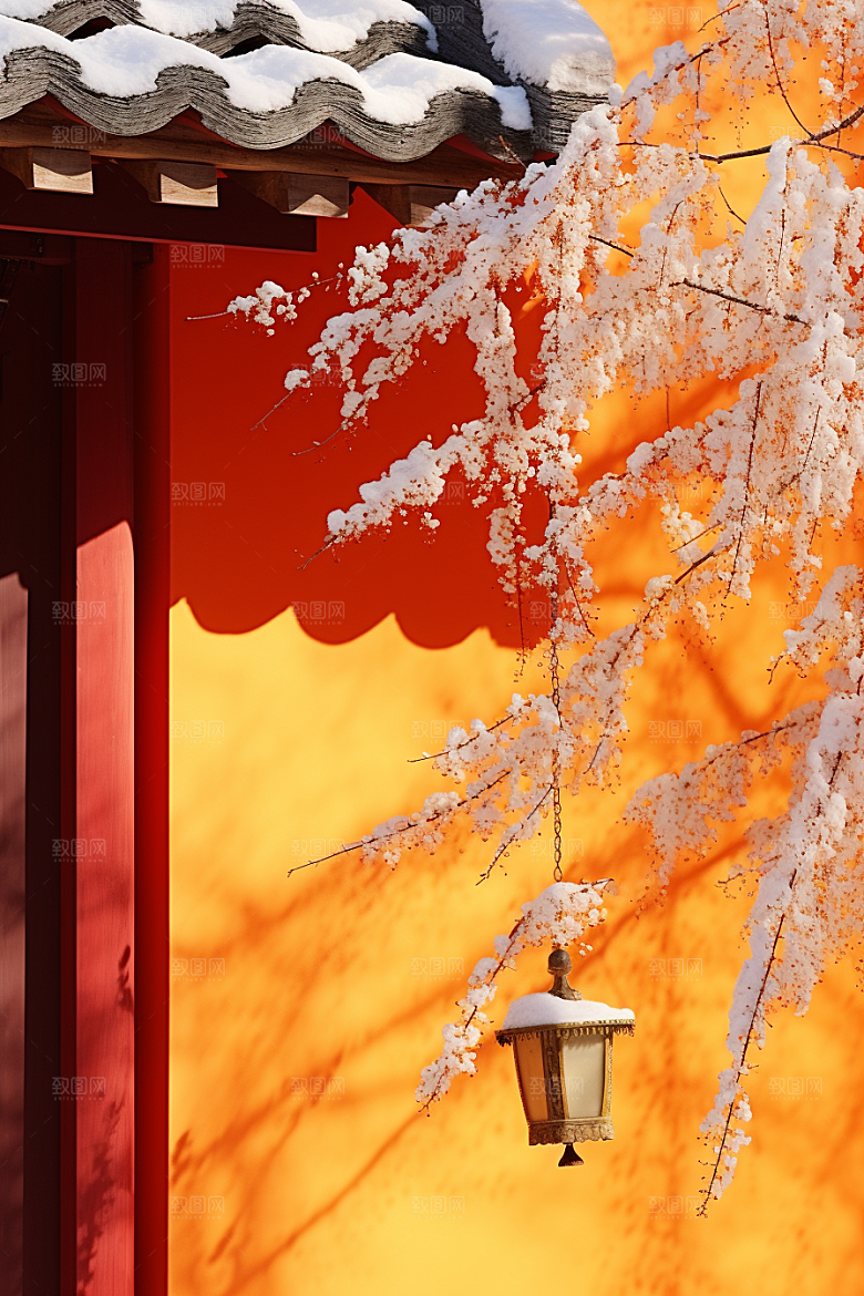 冬天腊梅花传统花卉摄影图