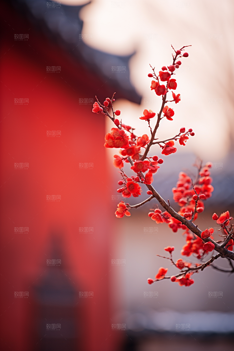 冬天腊梅花高清花卉摄影图