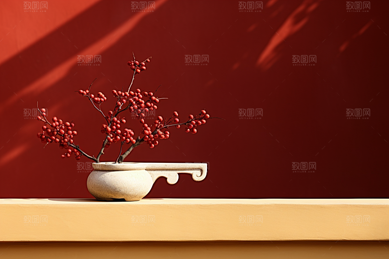 冬天腊梅花优雅传统摄影图