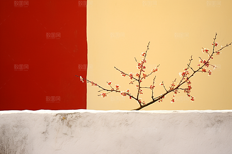 冬天腊梅花冬季植物摄影图