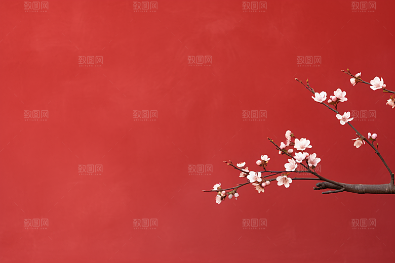 冬天腊梅花优雅新中式摄影图