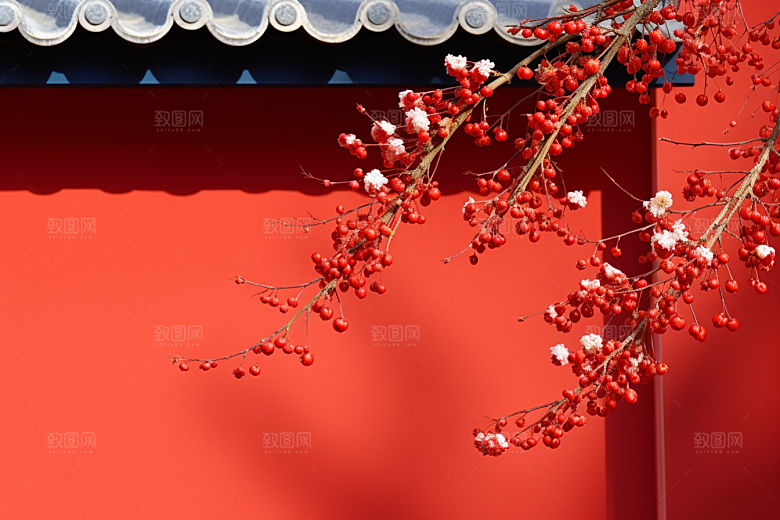 冬天腊梅花自然园林摄影图