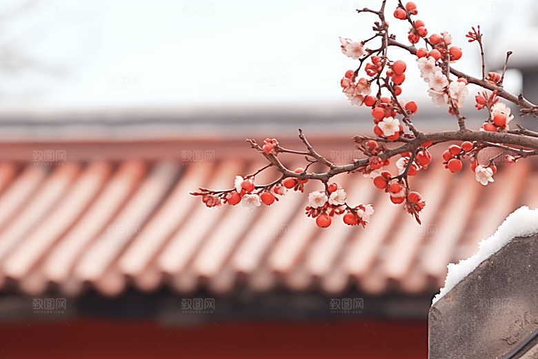 冬天腊梅花传统优雅摄影图