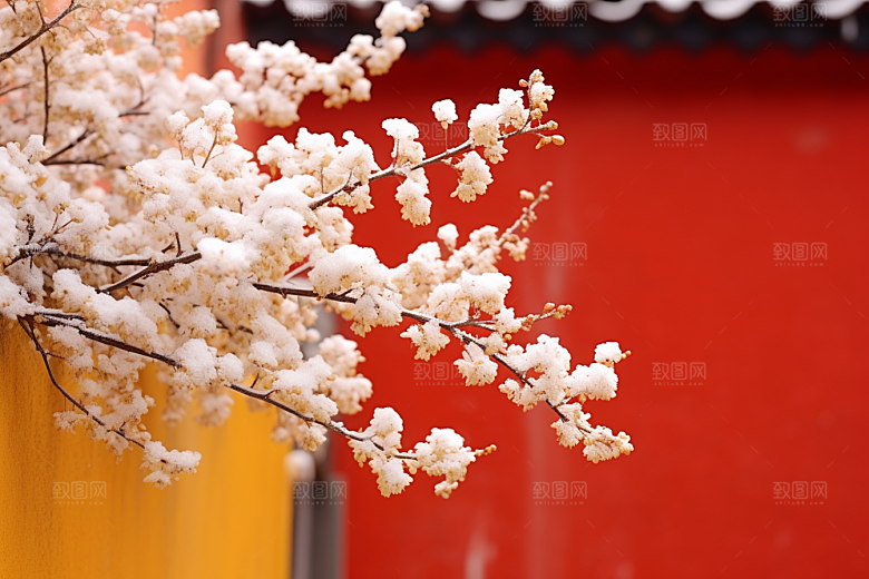 冬天腊梅花自然冬季摄影图