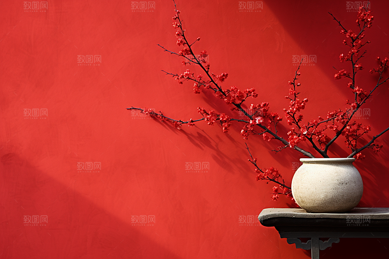 冬天腊梅花中国风花卉摄影图