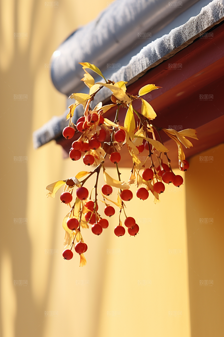 冬天腊梅花植物传统摄影图