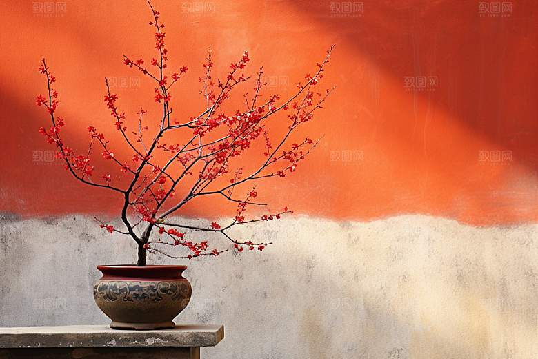 冬天腊梅花花卉传统摄影图