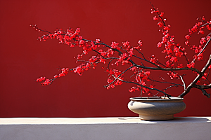 冬天腊梅花中国风植物摄影图