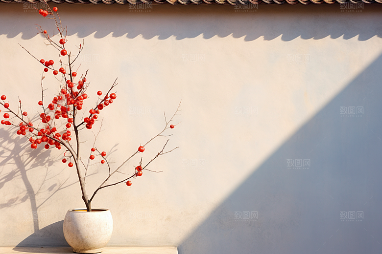 冬天腊梅花自然优雅摄影图