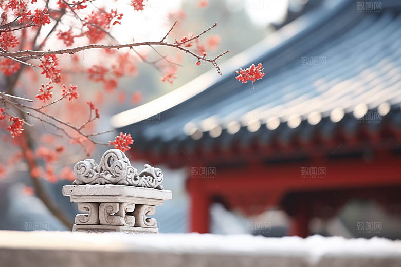 冬天腊梅花传统芬芳摄影图