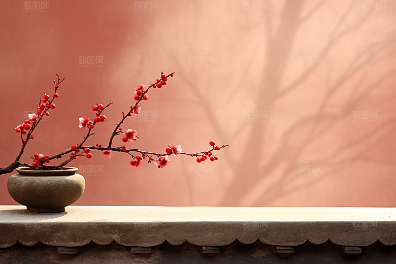 冬天腊梅花芬芳花卉摄影图