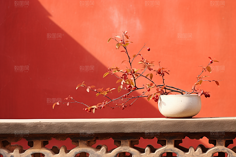 冬天腊梅花自然优雅摄影图