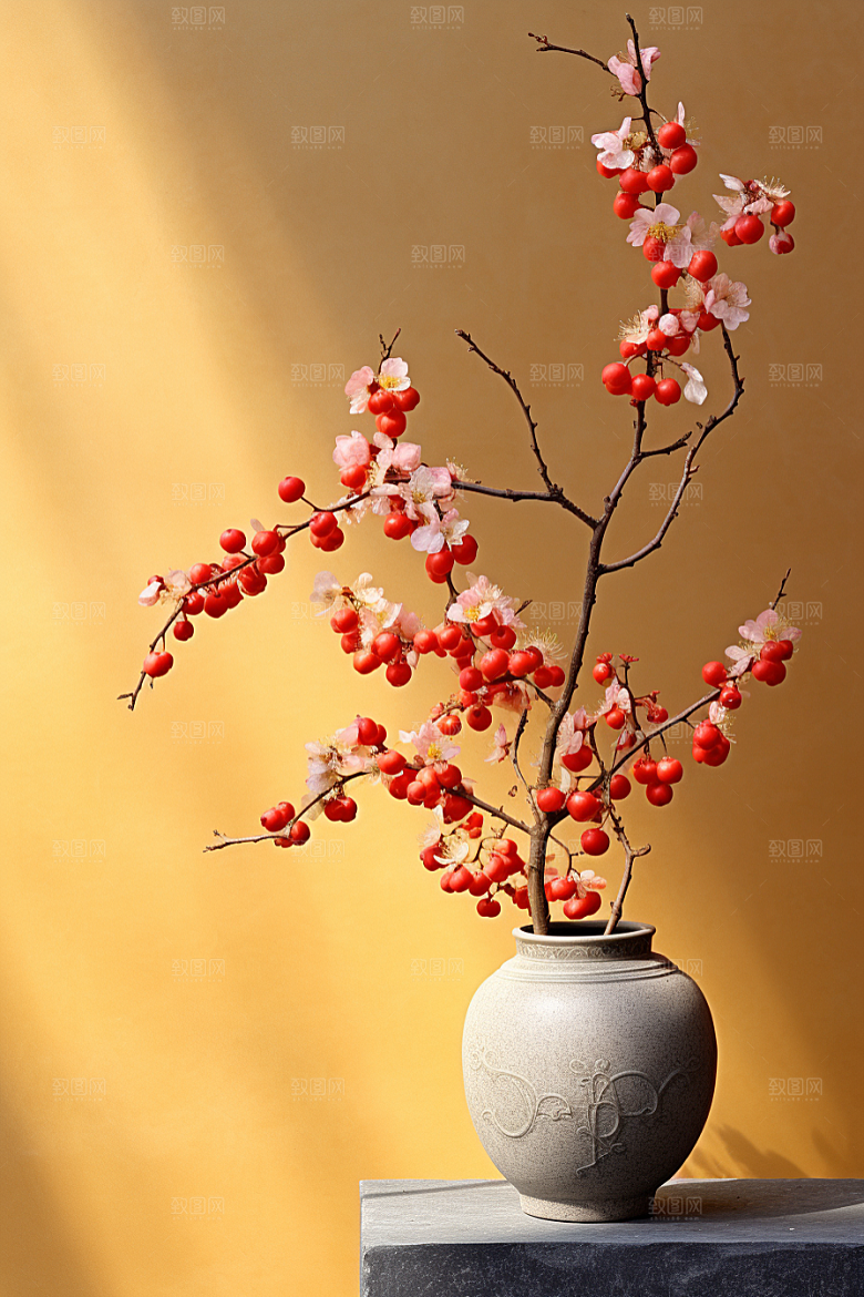 冬天腊梅花芬芳自然摄影图