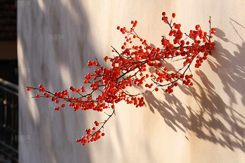 冬天腊梅花优雅植物摄影图