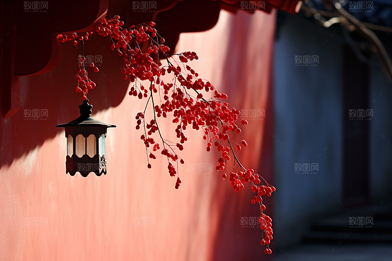 冬天腊梅花优雅植物摄影图